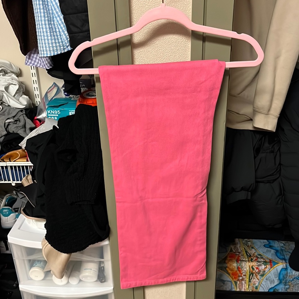 Pink Wide Leg Jeans